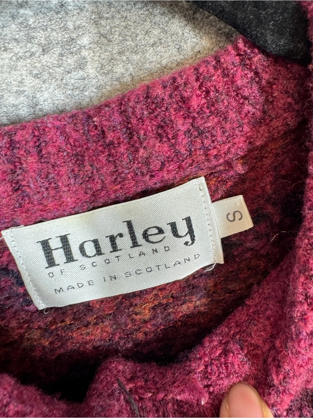 Harley Fair Isle Scottish Wool Cardigan Pink Small Cottagecore Cozy Sweater - Picture 7 of 12